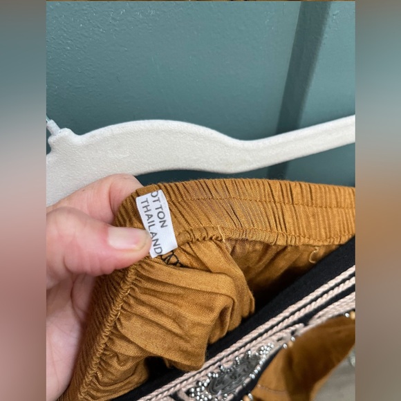 M110 // Y2K Vintage Handmade Thailand Boho Embellished Pants // One Size - Picture 4 of 8